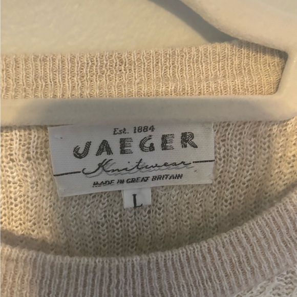 Vintage Linen Cottagecore Boho Prairie Lace Short Sleeve Sweater Large - Picture 3 of 8